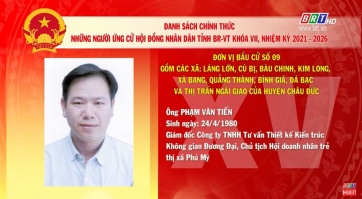 ĐẠI DIỆN HỘI DNT THỊ XÃ PHÚ MỸ ỨNG CỬ ĐẠI BIỂU HĐND TỈNH BRVT NHIỆM KỲ 2021 - 2026